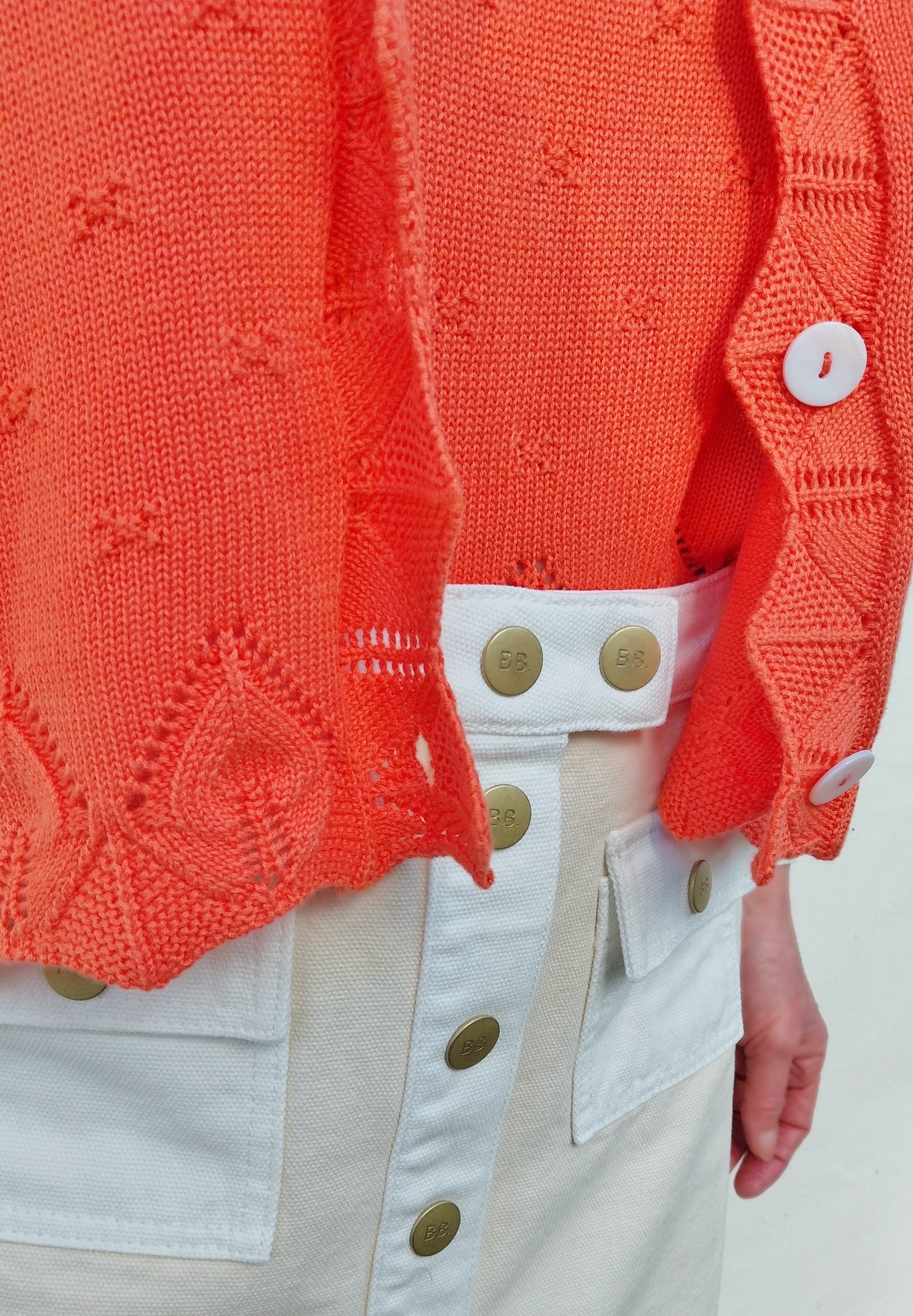CARDIGAN MAILLE CORAIL