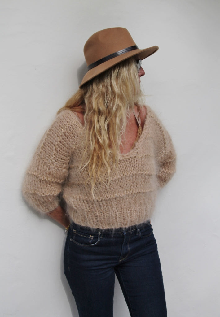 PULL MANCHES COURTES CAMEL