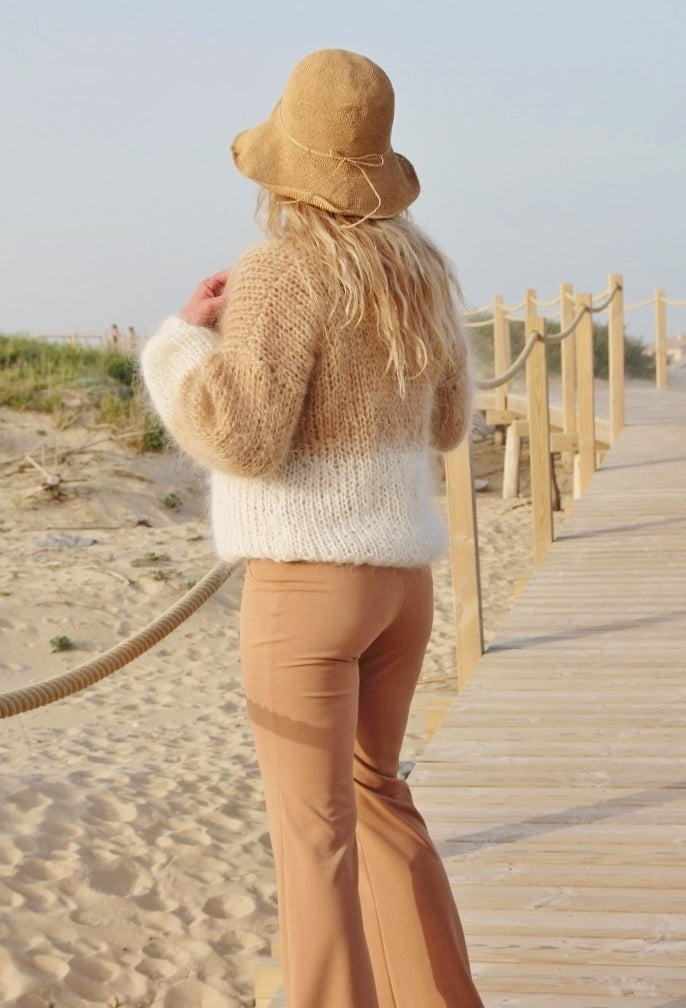 GILET MOHAIR ECRU-BEIGE