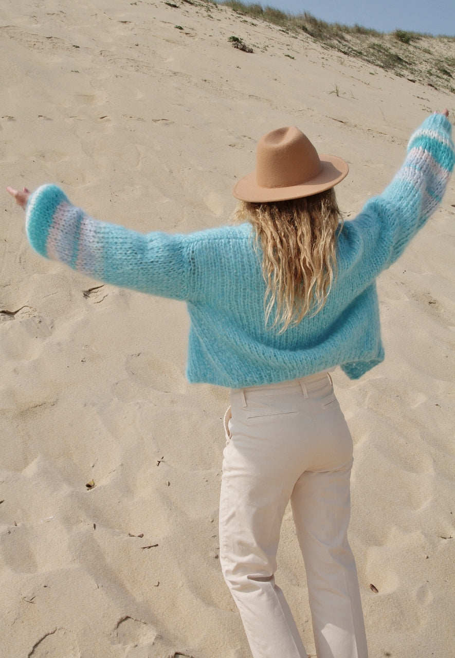 GILET MOHAIR CIEL