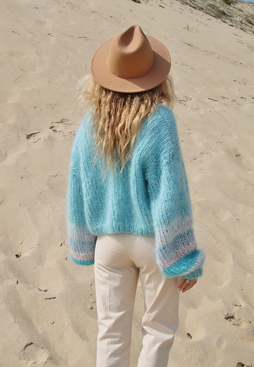 GILET MOHAIR CIEL