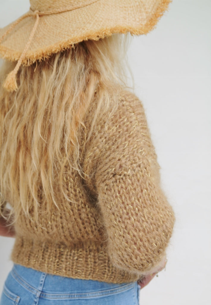 PULL MANCHES COURTES BEIGE