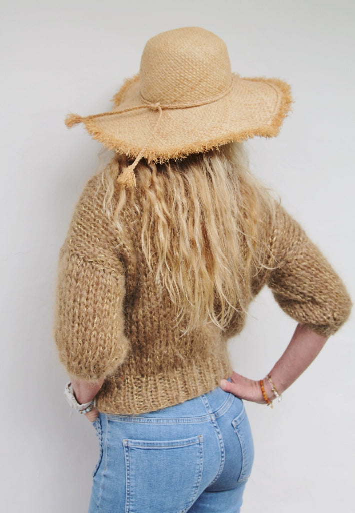 PULL MANCHES COURTES BEIGE