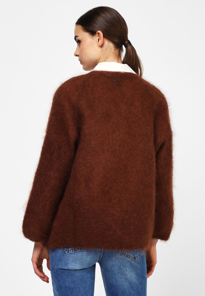 GILET MOHAIR MARRON