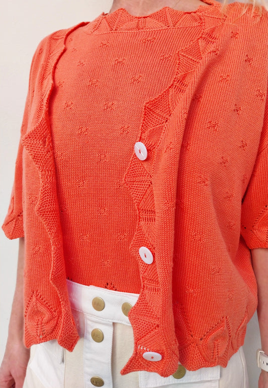 CARDIGAN MAILLE CORAIL