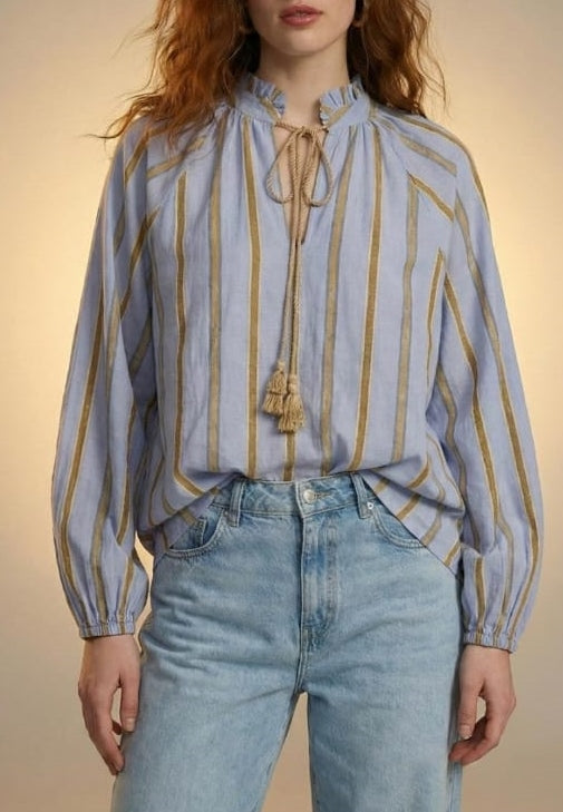 BLOUSE RAYÉ OR