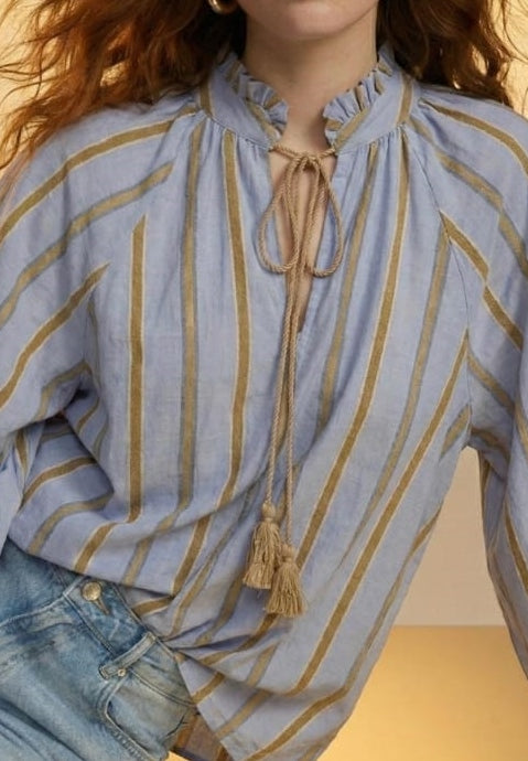 BLOUSE RAYÉ OR