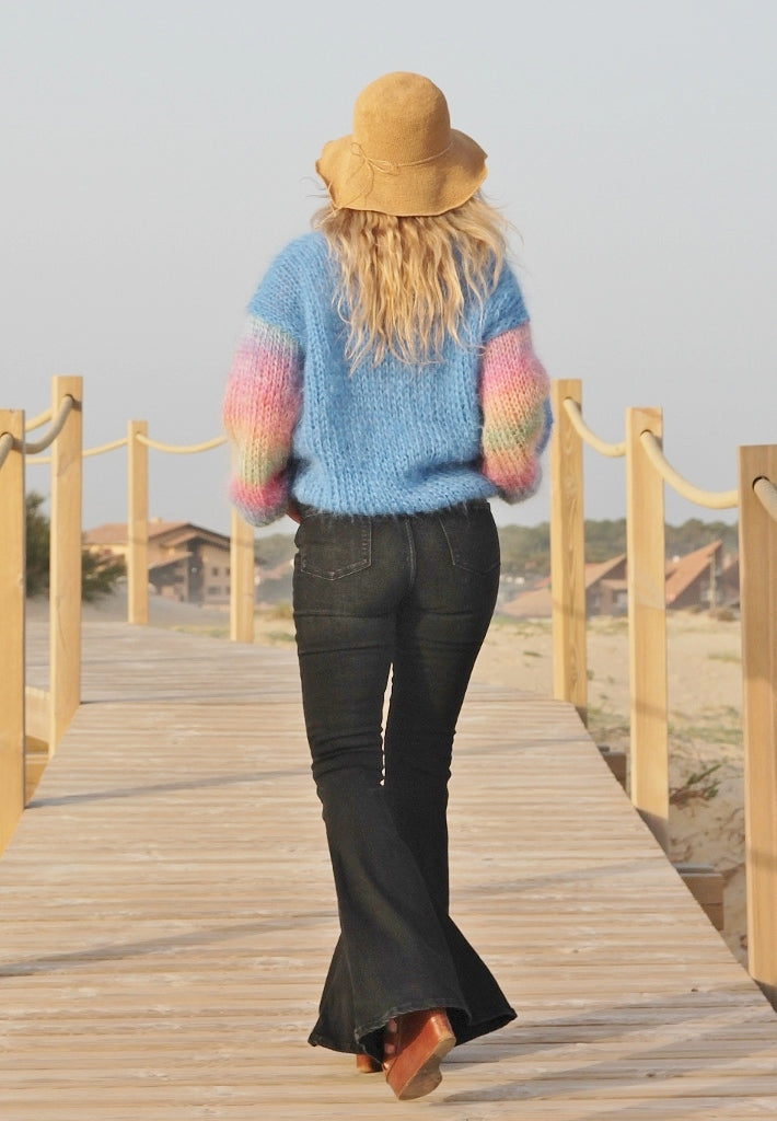 GILET MOHAIR BLEU